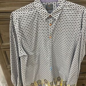 Thomas Dean Multicolor Geometric Shirt